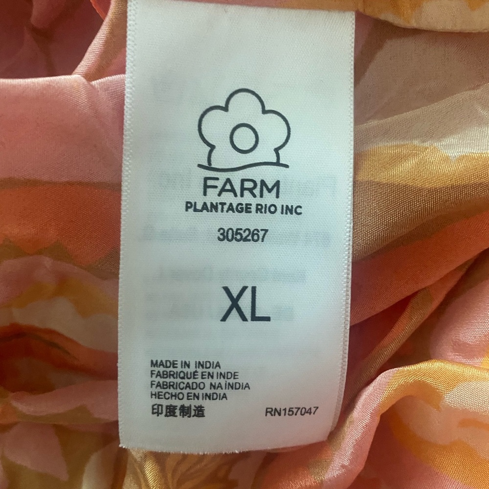 FARM Rio Orange & Pink Asymmetrical One-Shoulder Cutout Dress - Picture 6 of 9